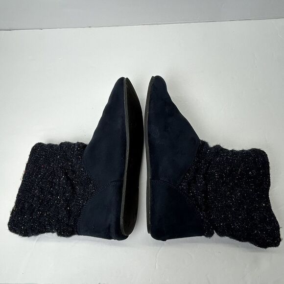 Bearpaw Natoma Women's 8 Blue Micro Suede Knit Packable Travel Slouchy Boot Wool - Picture 5 of 10